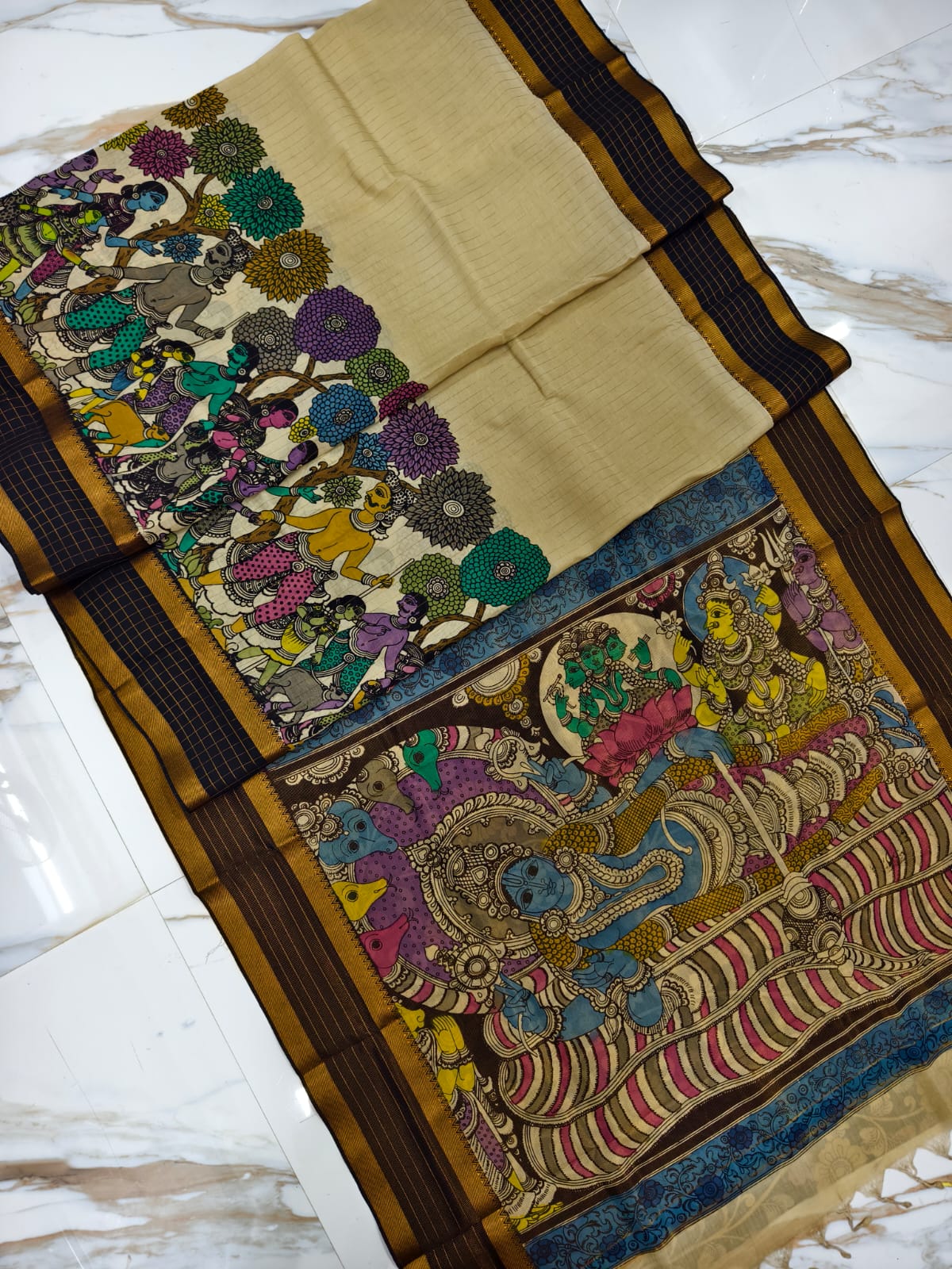 Pen kalamkari Sarees