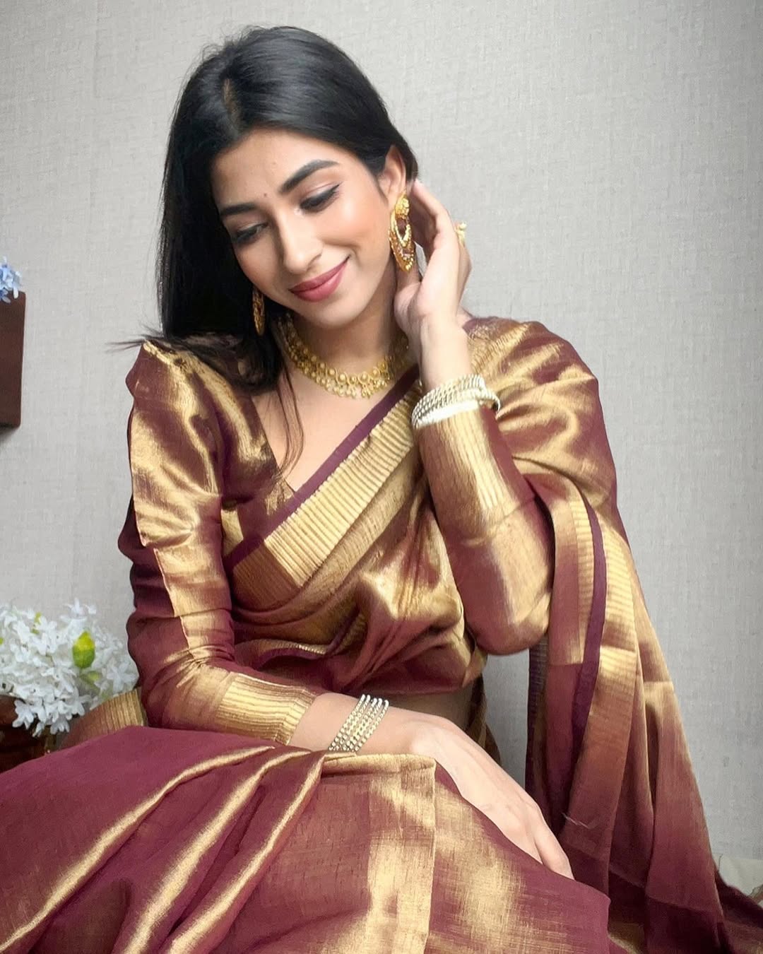 Eshita Copper Tissue saree