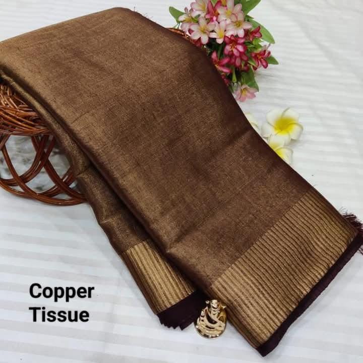 Eshita Copper Tissue saree