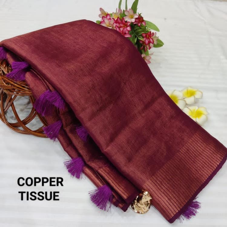 Eshita Copper Tissue saree