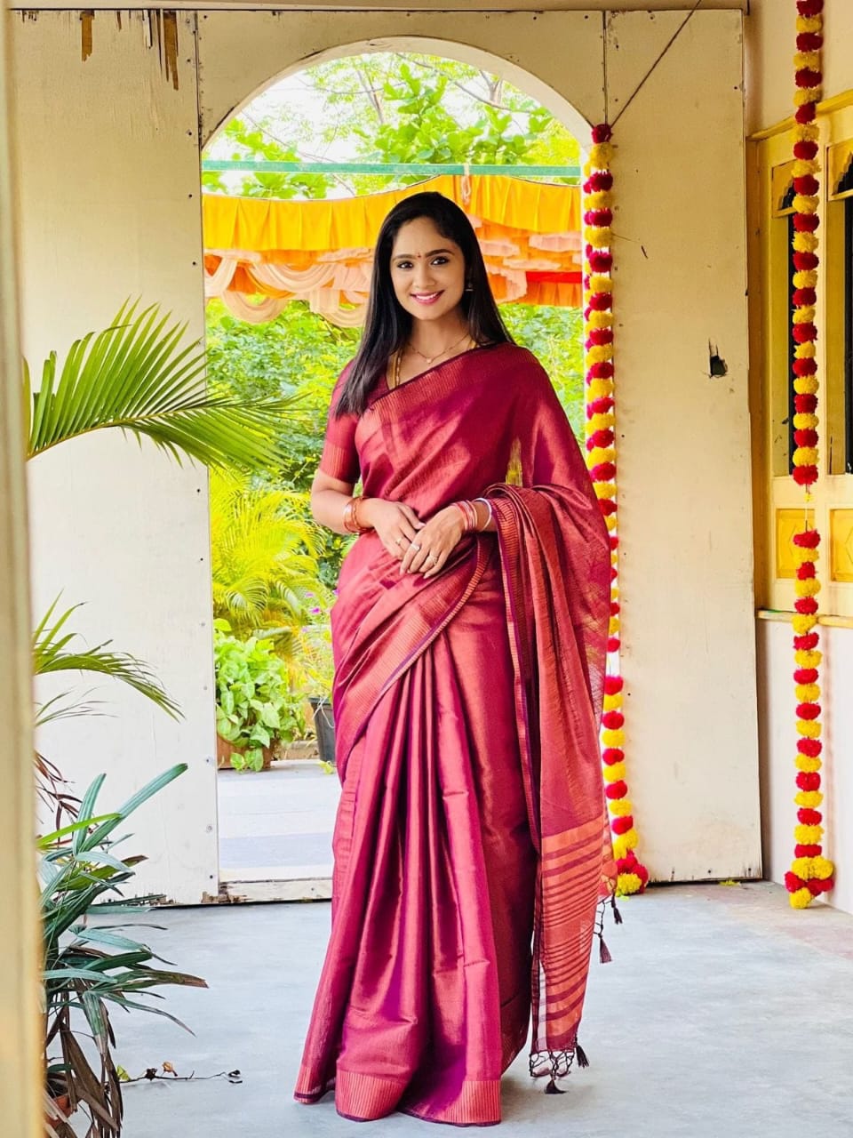 Eshita Copper Tissue saree