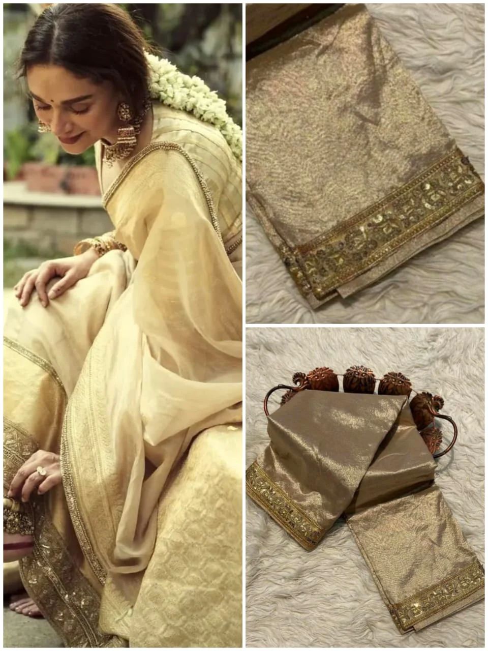 Aditi Rao Inspired Banarasi Glass Tissue Silk saree