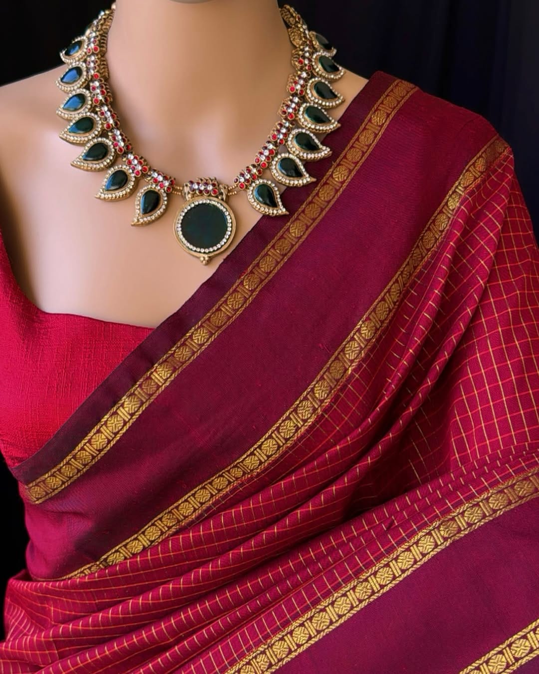 Vintage Kattam Cotton Silk Saree