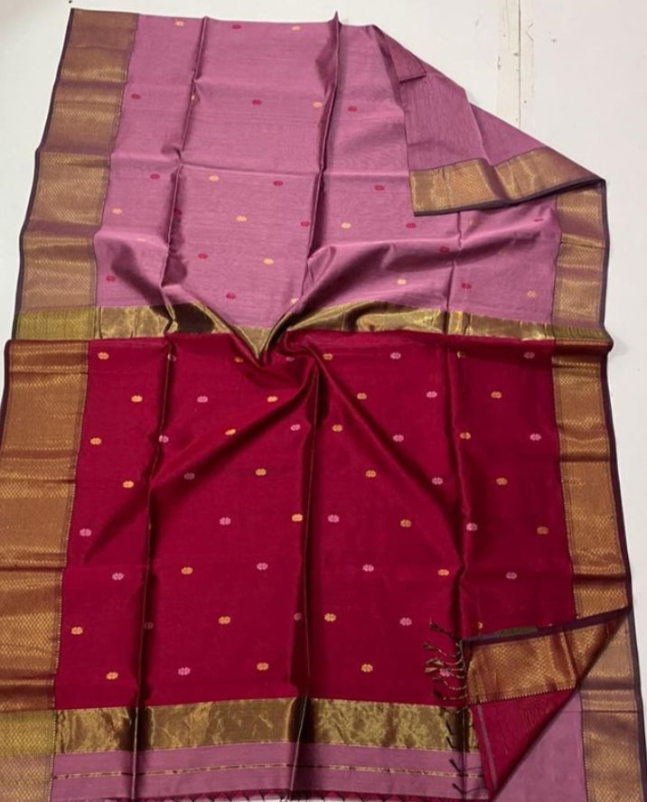 Maheshwari Silk  Cotton Saree