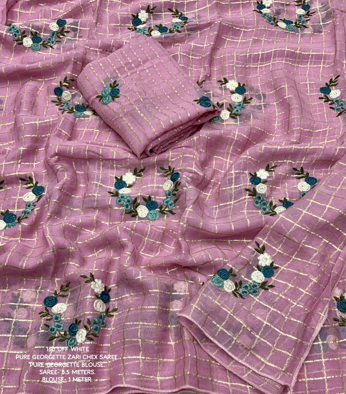 georgette zadi chex saree.