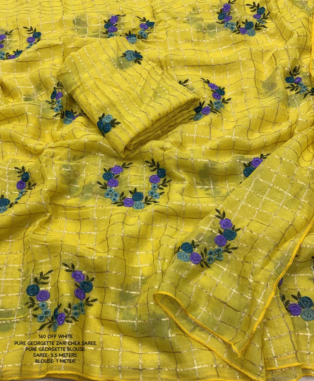 georgette zadi chex saree.