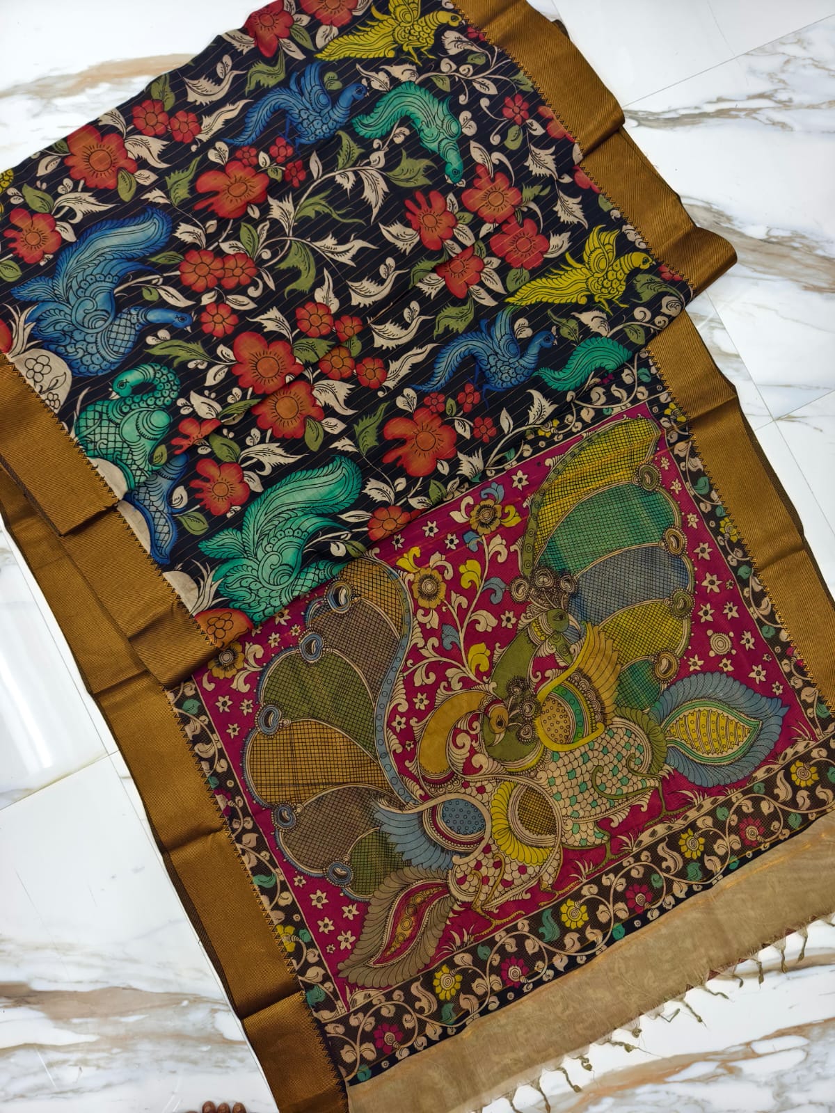 Pen kalamkari Sarees