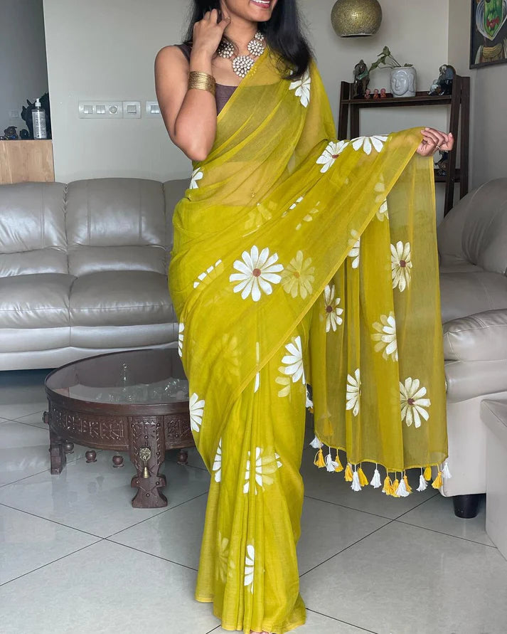 Sunflower mul cotton saree