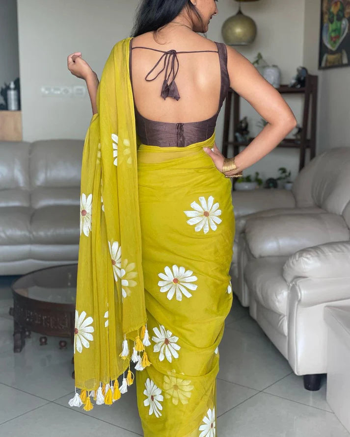 Sunflower mul cotton saree