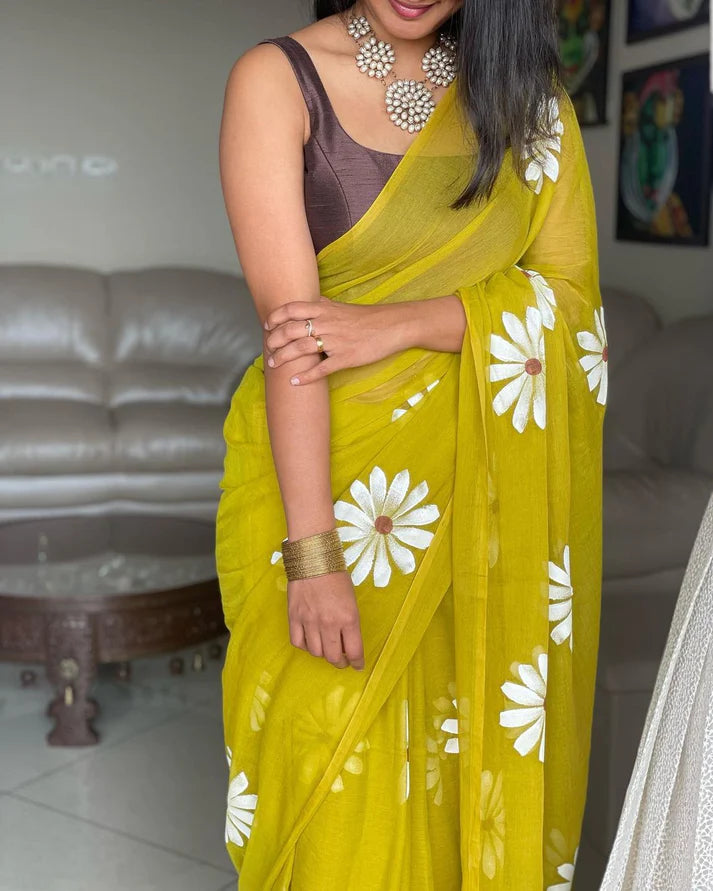 Sunflower mul cotton saree